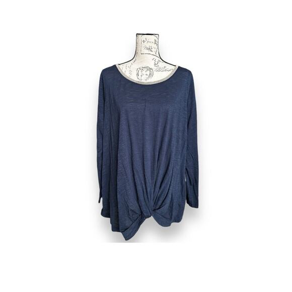 New Seven 7 Navy Knot Front Top Silver Embellished Plus 1X - Picture 1 of 5
